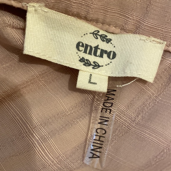 Entro Blush Pink Mini Dress with pockets. Size L - Picture 3 of 8